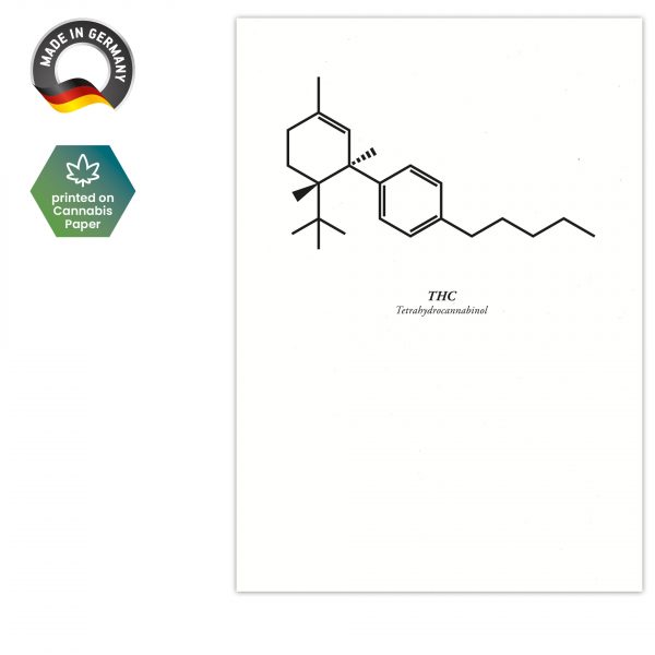 Postkarte "chemisches Symbol THC" - A6